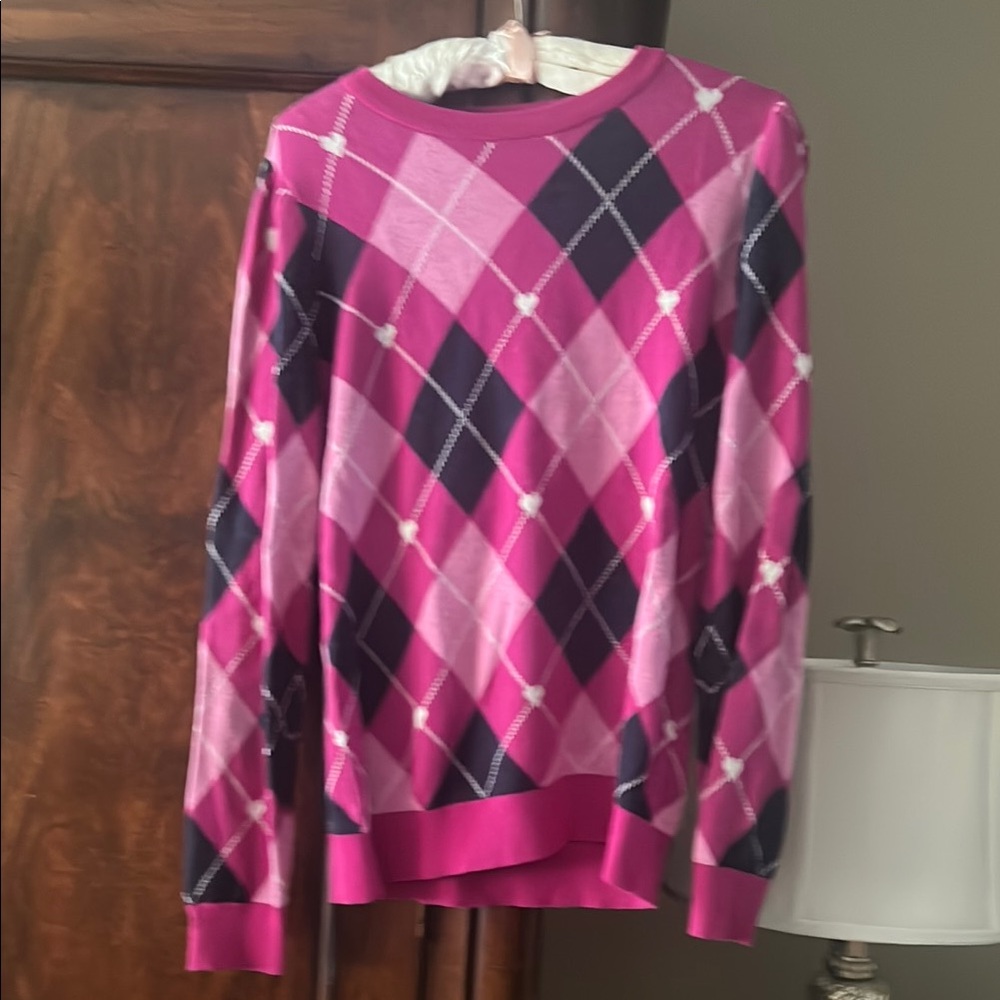 Loft Pink Argyle Sweater